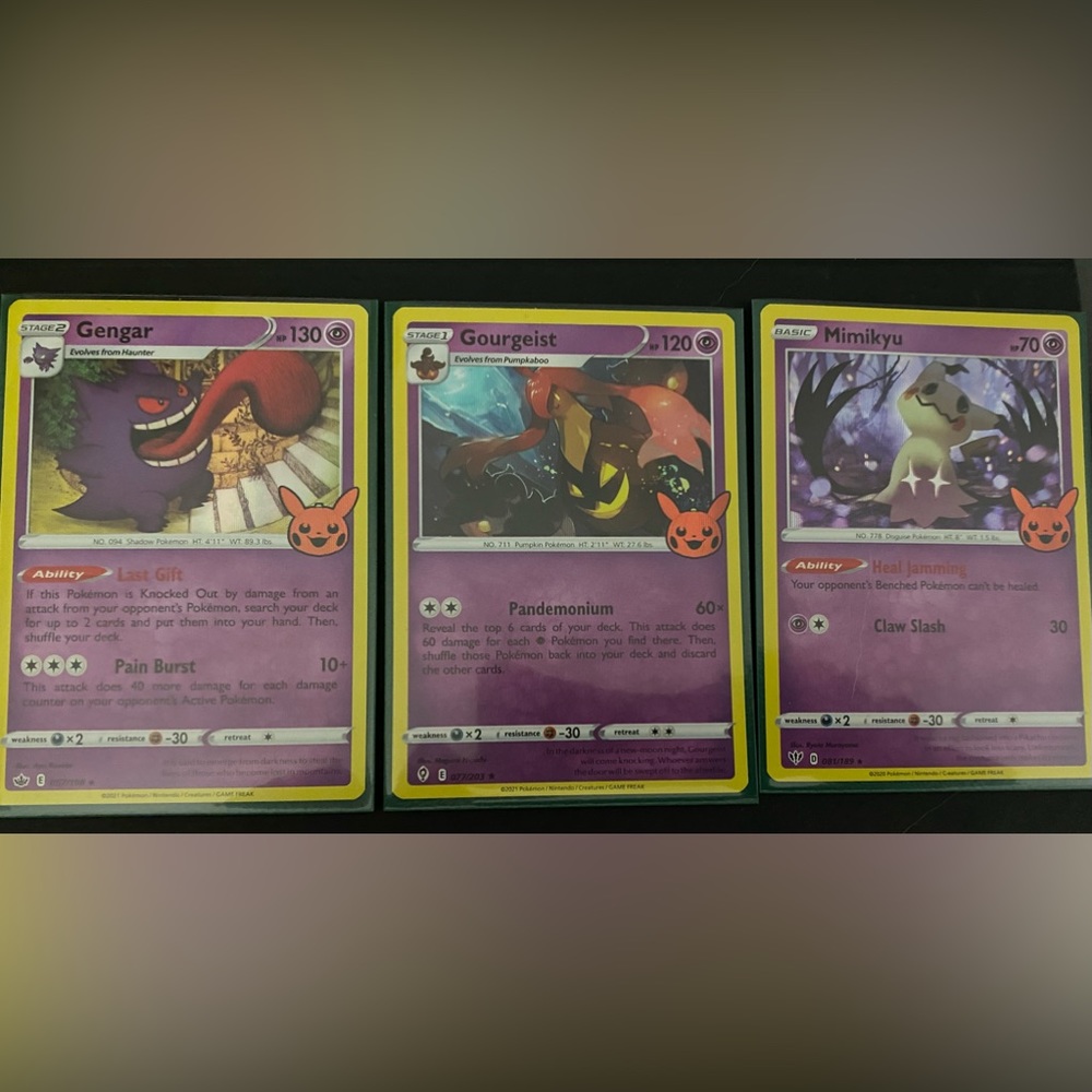 Halloween theme Pokémon cards set of 9